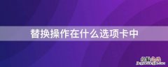 替换操作在什么选项卡中显示 替换操作在什么选项卡中