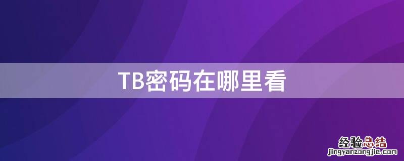 TB密码在哪里看