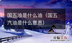 国五汽油是什么意思 国五油是什么油