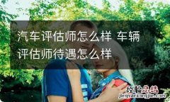 汽车评估师怎么样 车辆评估师待遇怎么样