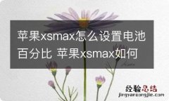 苹果xsmax怎么设置电池百分比 苹果xsmax如何设置电池百分比