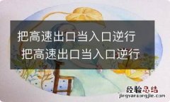 把高速出口当入口逆行 把高速出口当入口逆行,没进收费站