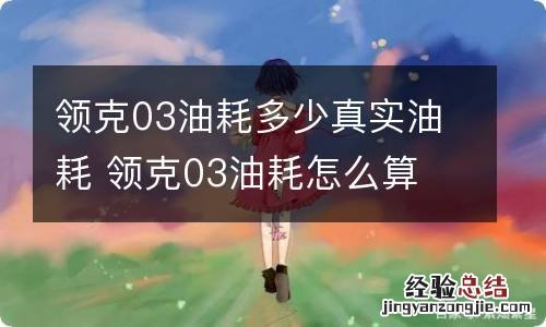 领克03油耗多少真实油耗 领克03油耗怎么算