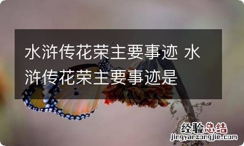 水浒传花荣主要事迹 水浒传花荣主要事迹是