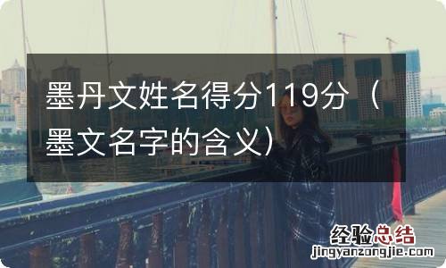 墨文名字的含义 墨丹文姓名得分119分