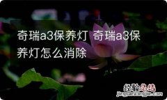 奇瑞a3保养灯 奇瑞a3保养灯怎么消除