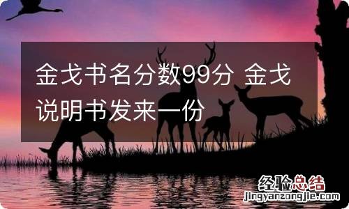 金戈书名分数99分 金戈说明书发来一份