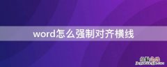 word怎么强制对齐横线 word让横线对齐