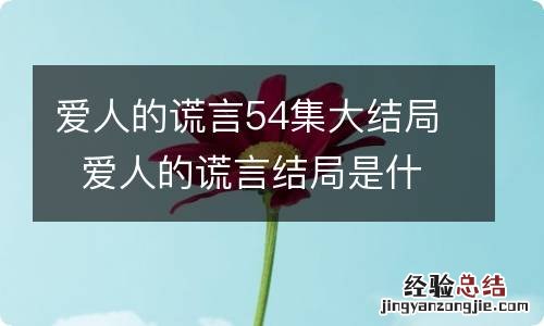 爱人的谎言54集大结局爱人的谎言结局是什么