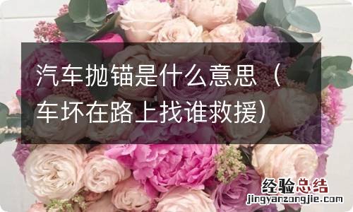 车坏在路上找谁救援 汽车抛锚是什么意思