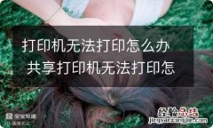 打印机无法打印怎么办 共享打印机无法打印怎么办