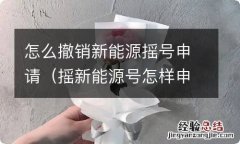 摇新能源号怎样申请 怎么撤销新能源摇号申请