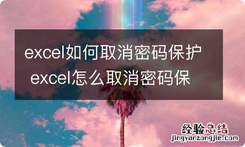 excel如何取消密码保护 excel怎么取消密码保护