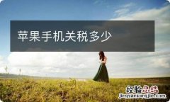 苹果手机关税多少