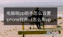 怎么用pp助手设置iphone铃声 电脑版pp助手怎么设置iphone铃声