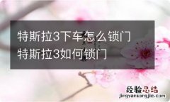 特斯拉3下车怎么锁门 特斯拉3如何锁门