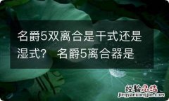 名爵5双离合是干式还是湿式？ 名爵5离合器是干式还是湿式