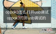 oppok3怎么打开usb调试 oppok3打开usb调试的方法