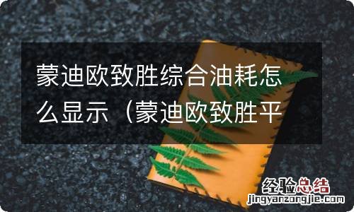 蒙迪欧致胜平均油耗显示 蒙迪欧致胜综合油耗怎么显示