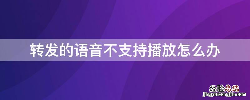 转发的语音不支持播放怎么办