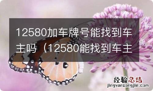 12580能找到车主电话吗 12580加车牌号能找到车主吗