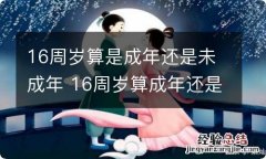 16周岁算是成年还是未成年 16周岁算成年还是18周岁