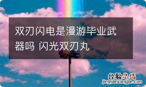 双刃闪电是漫游毕业武器吗 闪光双刃丸