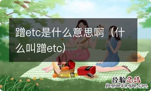 什么叫蹭etc 蹭etc是什么意思啊