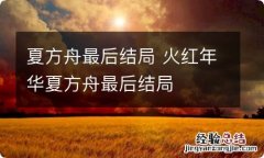 夏方舟最后结局 火红年华夏方舟最后结局