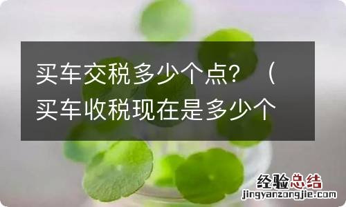 买车收税现在是多少个点 买车交税多少个点?