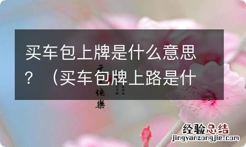 买车包牌上路是什么意思 买车包上牌是什么意思？