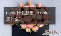 noble是什么 noble什么意思