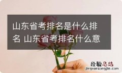 山东省考排名是什么排名 山东省考排名什么意思