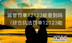 综合执法罚单12123能查到吗 城管罚单12123能查到吗