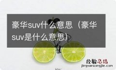 豪华suv是什么意思 豪华suv什么意思