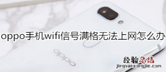 oppo手机wifi信号满格无法上网怎么办