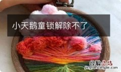 小天鹅童锁解除不了