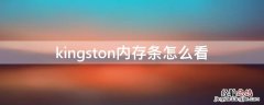 kingston内存条怎么看