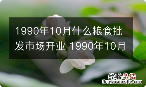 1990年10月什么粮食批发市场开业 1990年10月什么粮食批发市场开业 并引入期货交易机制