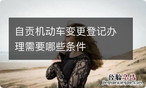 自贡机动车变更登记办理需要哪些条件