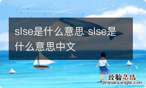 slse是什么意思 slse是什么意思中文