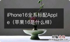 苹果16是什么样 iPhone16全系标配Apple