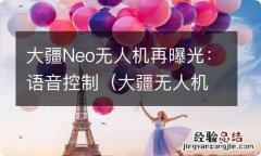 大疆无人机语音对话 大疆Neo无人机再曝光：语音控制