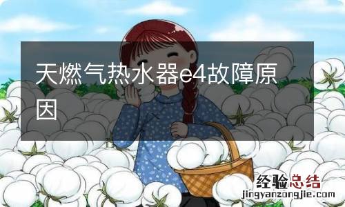 天燃气热水器e4故障原因