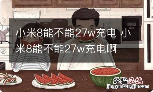 小米8能不能27w充电 小米8能不能27w充电啊