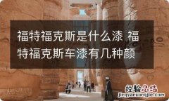 福特福克斯是什么漆 福特福克斯车漆有几种颜色