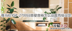 雅马哈YSP-2700回音壁音箱怎么设置高级设定