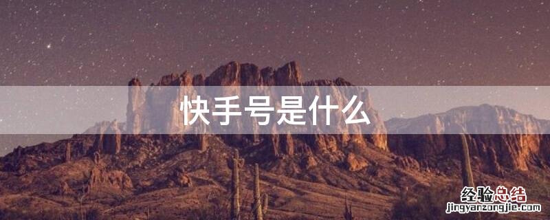 快手号是什么