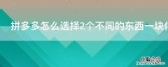 拼多多怎么选择2个不同的东西一块付款