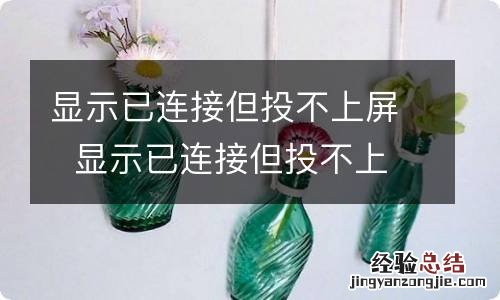 显示已连接但投不上屏显示已连接但投不上屏怎么解决